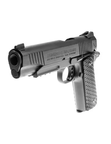 Colt 1911 GBB Pistol Tactical Rail Co2 4.5mm Full metal Black