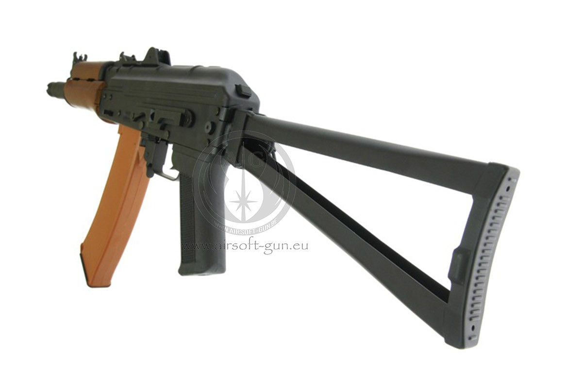 FUSIL D'ASSAUT AK74U AIRSOFT EN BILLE DE 6 MM FULL METAL ET EN BOIS